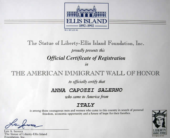 Ellis Island Plaques
