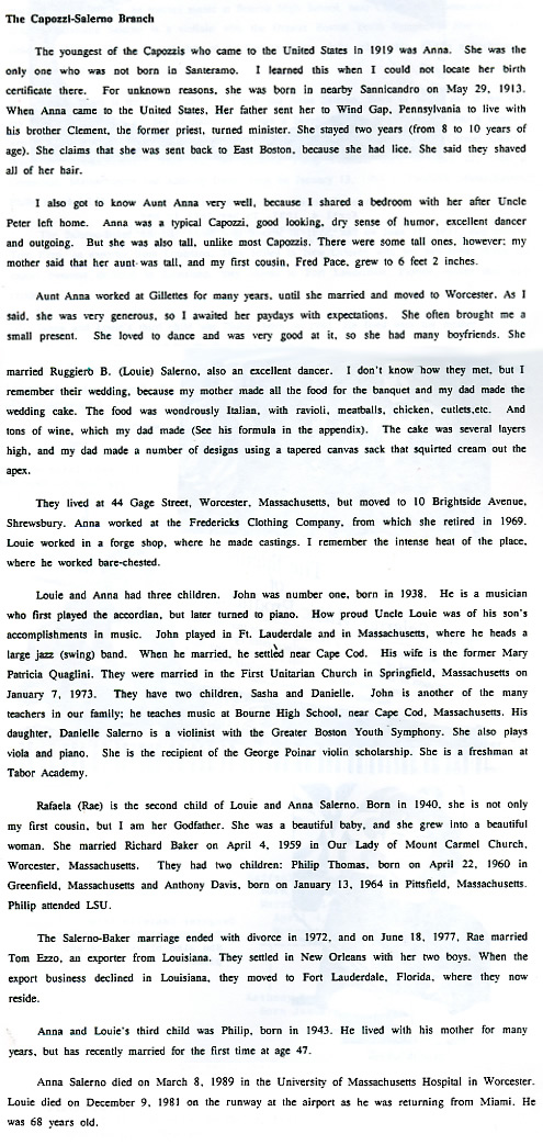 The Capozzi-Salerno Branch Story
