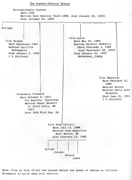 he Capozzi / Salerno / Sette / Marsico Family Trees