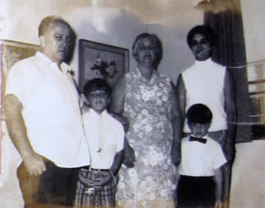 grandma and grandpa salerno, my brother, mom and me