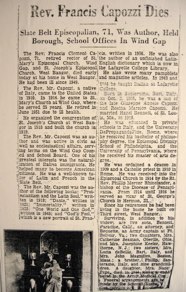 Francis Capozzi Article