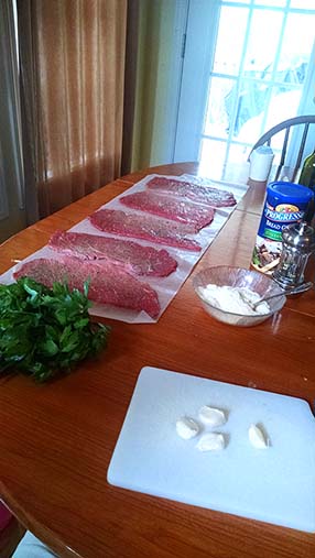 Preparing Braciole